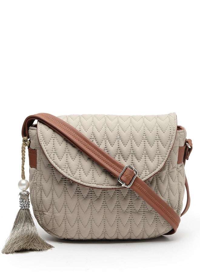 Anekaant Uno Chevron Quilted Polyester Sling Bag for Women & Girls | Crossbody Women's Sling | Stylish Lightweight Shoulder Bag for Daily & Travel Use - Image 1